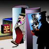 Cartoon: Airport security (small) by toons tagged magician,airport,security,body,search,magicians,rabbit,ray,air,travel