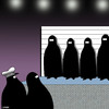 Cartoon: Burqa police lineup (small) by toons tagged burqa,burka,police,lineup,under,arrest,law,and,order