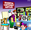 Cartoon: cartoonist supplies (small) by toons tagged cartoonist cartooning art supplies wine vino drawing painting