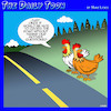 Cartoon: Chicken crossing the road (small) by toons tagged riddles,chicken,cross,the,road,motives