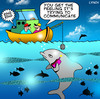 Cartoon: Communicating (small) by toons tagged dolphins,sea,world,fish,mobile,phones,communications,oceans,seafood,fishing,marine,biology,science,social,networking