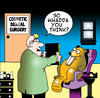 Cartoon: cosmetic dental surgery (small) by toons tagged dentist,cosmetic,surgery,beaver,surgeon,doctor,implants,collegen,plastic,false,teeth,capped,buck,botox