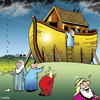 Cartoon: early warning system (small) by toons tagged noahs,ark,animals,religion,bible,rain,storms,god,floods,cyclone