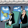 Cartoon: Flying penguin (small) by toons tagged penguins,first,class,airlines,flying