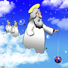 Cartoon: Gods yo yo (small) by toons tagged yo god at play the universe planet earth angels relaxation