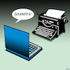 Cartoon: Grandpa (small) by toons tagged typewriter,laptop,grandparents,computers