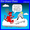 Cartoon: Heaven Hell merger (small) by toons tagged mergers,acquisitions,sinners,religious,followers