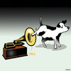 Cartoon: His Masters Pee (small) by toons tagged his masters voice dog peeing dogs stereo ipod