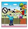 Cartoon: nukes in the yard (small) by toons tagged nuclear,power,atom,bomb,police,bombs,explosives,military,weapons