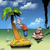 Cartoon: oh no (small) by toons tagged desert island bagpipes scotland kilt music band ship wreck