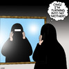 Cartoon: OMG! (small) by toons tagged burka,turning,into,my,mother,burqa