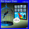 Cartoon: Parole (small) by toons tagged parrots,parole,jail,birds,birdcage,prison