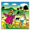 Cartoon: phone your scarecrow (small) by toons tagged phones,farming,scarecrow