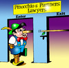 Cartoon: Pinocchio and Partners (small) by toons tagged pinocchio,lawyers,law,judges,courts,barrister,clerk,the,bar,solicitor,defendant