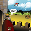 Cartoon: Pizza delivery (small) by toons tagged pizza,catapult,royalty,delivery,medieval,fast,food