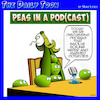 Cartoon: Podcast (small) by toons tagged peas,in,pod,podcasts,radio,blogging,vegetables
