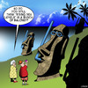 Cartoon: Rising sea levels (small) by toons tagged rising,sea,levels,easter,island,statues,goggles,snorkel