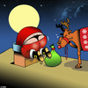 Cartoon: Santas thong (small) by toons tagged santa,clause,reindeers,thongs,womans,underwear,underpants,christmas,xmas