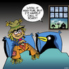 Cartoon: Scarecrow not so scary (small) by toons tagged scarecrow,crows,birds,farms