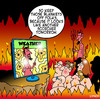 Cartoon: scorcher (small) by toons tagged hell,weather,heat,wave,fire,devil