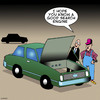 Cartoon: Search engine (small) by toons tagged search,engine,google,cars,yahoo,bing,engines,mechanic,car,repair,vehicles,traffic,auto,theft,internet