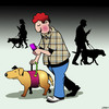 Cartoon: Seeing eye dogs (small) by toons tagged texting,guide,dog,seeing,eye,animals