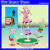 Cartoon: Seniors exercise (small) by toons tagged pensioners,fitness,exercise,classes,trampoline,bloomers
