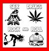 Cartoon: sex drugs and rock and roll (small) by toons tagged rock,and,roll,music,sex,drugs,food,concert,cannabis,hamburger