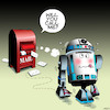 Cartoon: Star wars cartoon (small) by toons tagged r2d2,star,wars,post,box,robots,artificial,intelligence,ai,mail