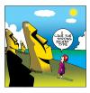 Cartoon: strong silent type (small) by toons tagged easter,island,statue,sculpture,gallery,desert,romance