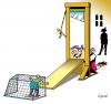Cartoon: the goalie (small) by toons tagged football,goalie,goal,guillotine,beheaded,french,revolution,peasants