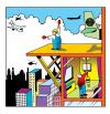 Cartoon: The runway (small) by toons tagged runway,aviation,apartment,living,noise,aircraft,airport,aeroplanes,air,travel,passengers