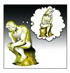 Cartoon: the thinker (small) by toons tagged rodins the thinker sculptures statues art gallery relationships