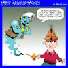 Cartoon: Toupee (small) by toons tagged teepee,hairpiece,genie,in,bottle