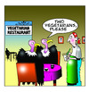 Cartoon: vegies (small) by toons tagged vegetarian,vultures,restaurant,gm,foods,genetically,modified,birds,animals,waiters,chefs,cooks,service,industry