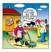 Cartoon: wife swap (small) by toons tagged wife,swapping,sex,lawn,mower,infidelity,swap,plasma,tv,neighbors,romance