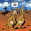 Cartoon: you seem jumpy (small) by toons tagged kangaroos,australia,animals,jumpy,nervous,wits,end,breakdown,anxious,outback