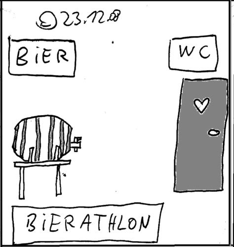 Cartoon: Bierathlon (medium) by Müller tagged bier,sport