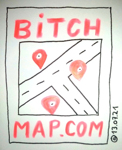 Cartoon: BITCHMAP COM (medium) by Müller tagged bitch,map,com