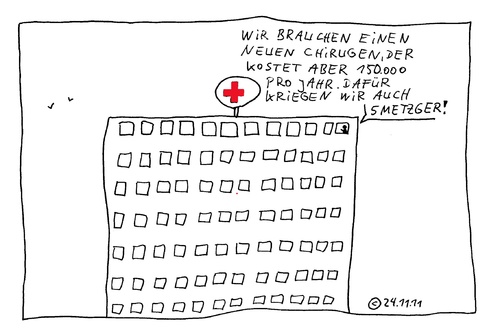 Cartoon: Chirug gesucht (medium) by Müller tagged chirug,arzt,doktor,gesundheitssystem