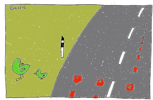 Cartoon: Entsetzt (medium) by Müller tagged enten,strasse