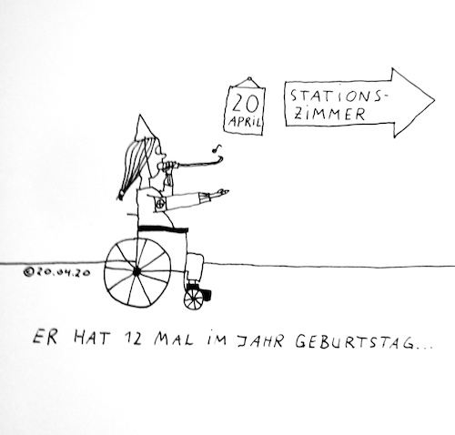 Cartoon: Er hat 12 Mal im Jahr Geburtstag (medium) by Müller tagged demenz,geburtstag,hitler