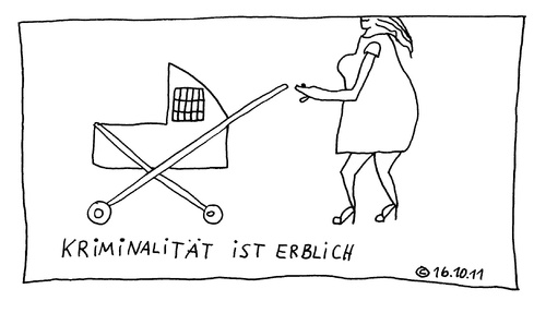 Cartoon: Erblich (medium) by Müller tagged vererbung,kriminalität