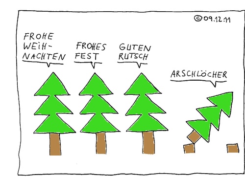 Cartoon: Frohe Weihnachten (medium) by Müller tagged weihnachtsbaum,christbaum,weihnachten
