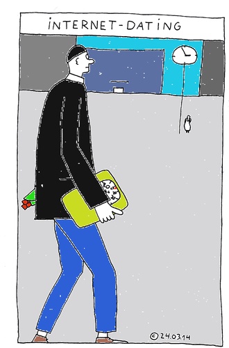 Cartoon: Internet-Dating (medium) by Müller tagged internet,dating,date,single,flirt,meeting