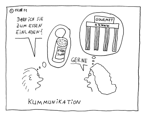Cartoon: Kummunikation (medium) by Müller tagged essen,mann,frau,mißverständnis