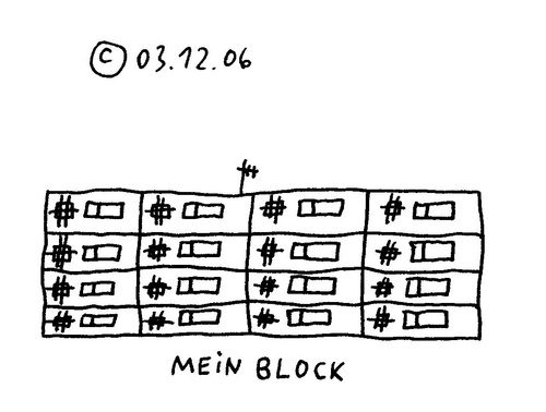 Cartoon: Mein Block (medium) by Müller tagged sozialwohnung,kinderzimmer,wohnungsbau
