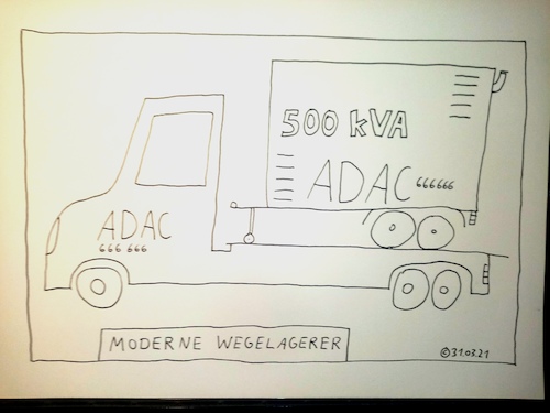 Cartoon: Moderne Wegelagerer (medium) by Müller tagged eauto,adac
