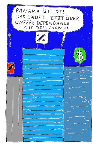 Cartoon: Mondschein (medium) by Müller tagged briefkastenfirma,steuern,bank,panama