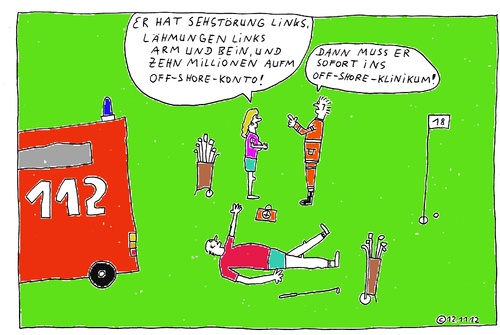 Cartoon: Off-shore (medium) by Müller tagged offshore,golf,schlaganfall,apoplex